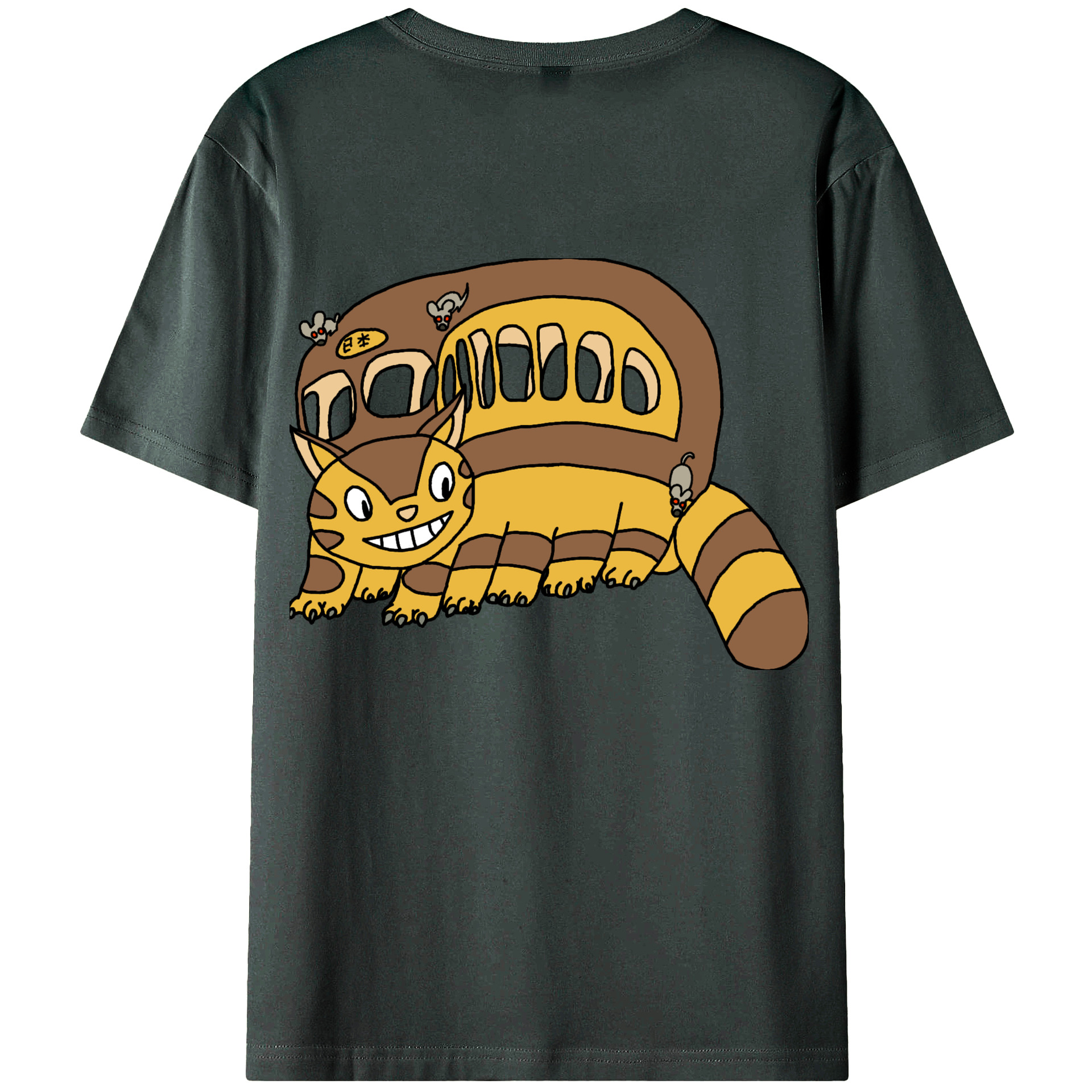 （画像用） となりのトトロ 草壁メイ 草壁サツキ My Neighbor Totoro Satsuki Kusakabe Mei Kusakabe 綿100％ メンズ半袖Tシャツ（バックプリント） 通気性